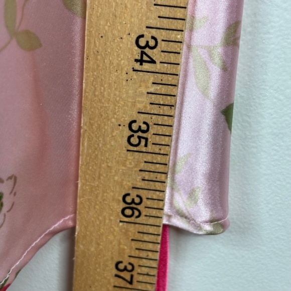 VTG Y2K Adonna Satin Babydoll Slip Dress L Rose Floral  Nightgown Coquette Fairy - Picture 5 of 8